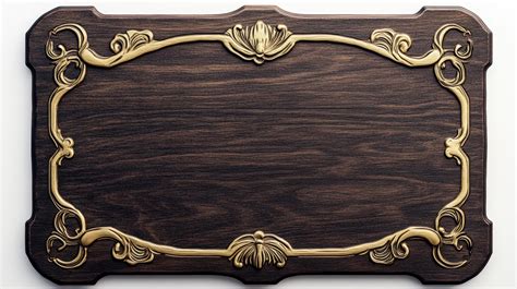 A wooden plaque with gold trim and ornate design 58074120 Stock Photo ...