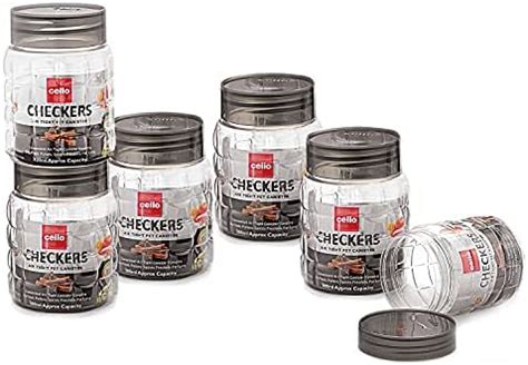 Buy Cello Modustack Plastic Container, 9-Pieces, Grey, Capacity - 500ml ...