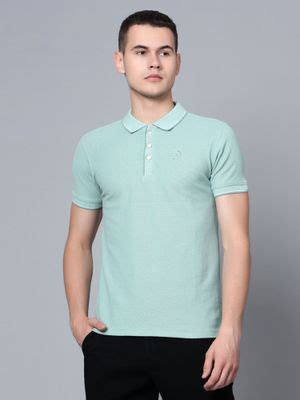 Buy Cantabil Men Light Green Polo T-shirt Online