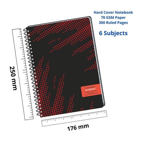 Pragya 6-Subject B5 Notebook (300 Pages, Ruled) Elite Collection Hard