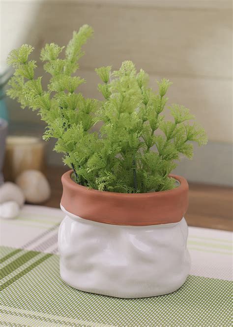 Get White Marble Effect Pot at ₹ 899 | LBB Shop