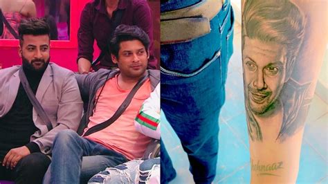 Shehbaz Badesha tattoos Shehnaaz Gill's name, Sidharth Shukla's face on ...