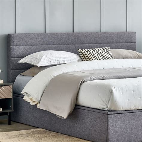 Buy Connect Planks Queen Bed with Hydraulic Storage - Grey from Home ...