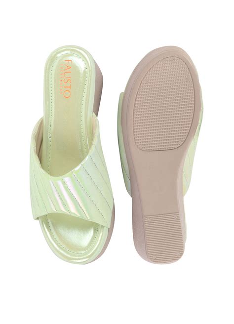 Shop Women's Gold Glossy Sandal With Cushioned Footbed Online