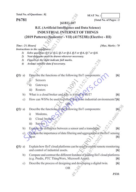BE AIDS SPPU - Question Paper - Total No. of Questions : 8] [6181]- B ...