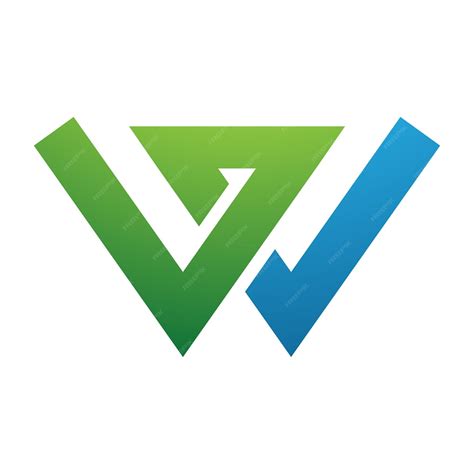 Premium Vector | Green and Blue Letter W Icon with Intersecting Lines
