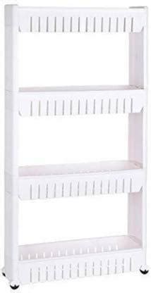 Ality 4 Layer Multipurpose Rack with wheels Plastic Kitchen Trolley ...
