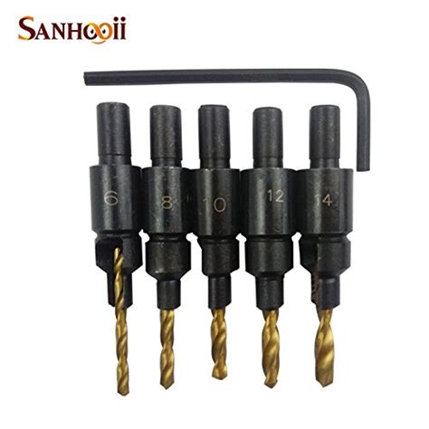 Generic Wood Countersinks Screw #6 #8 #10 #12 #14 HSS 1/4 Round shank ...