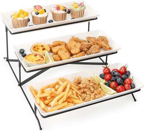 Amazon.com: ZONEYILA Large 3 Tiers Serving Tray, 14 Inch Serving ...