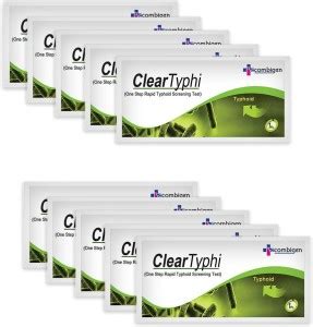 Recombigen Clear Typhi,Typhoid Rapid Test kit IgG/IgM (Serum/Plasma ...
