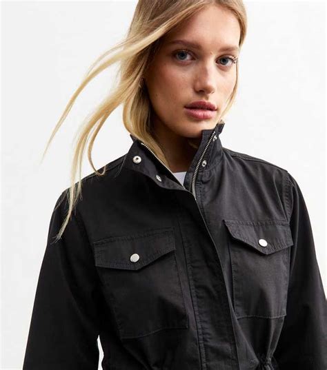 Black Four Pocket Shell Shacket | New Look