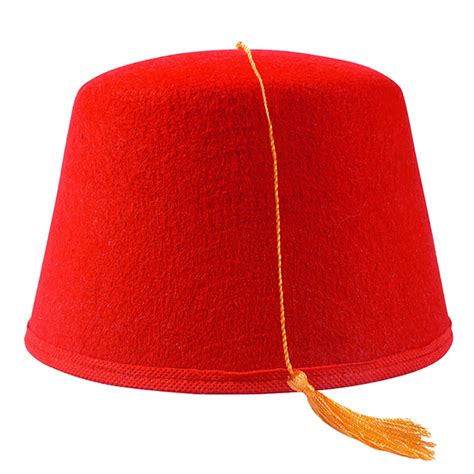 Red Fez Hat - Turkish Hats in Felt with Gold Tassel by Funny Party Hats ...