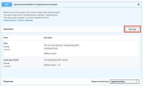Trying Out APIs | UCSB API Developer Portal