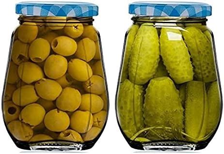 Buy Brindavan 630ml Crystal Clear Crown Octagon Matki Shaped Glass Jar ...
