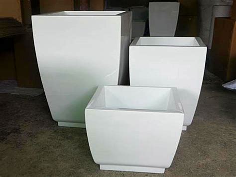 HP029白色景观花槽—玻璃钢复古花槽生产厂家 - 方圳玻璃钢