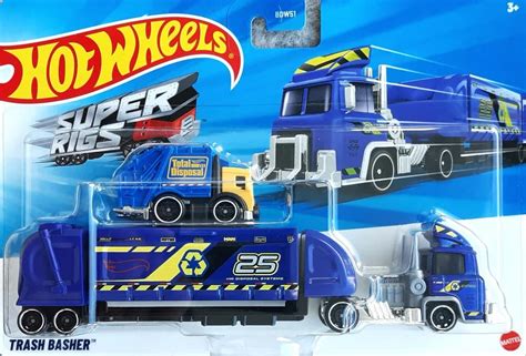 Hot Wheels Trash Basher Super Rigs Transporter Vehicle with One Car 1: ...