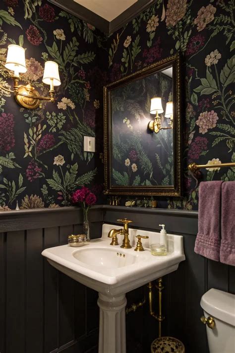 16+ Stunning Dark Bathroom Wallpaper Ideas