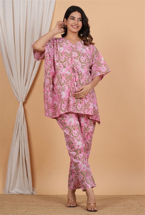 Radhya Handblock Nursing Loungewear – Sevya