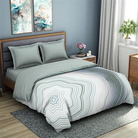 Buy SPACES Organic Cotton Printed Double Bed Quilt - 224 x 270 cm from ...