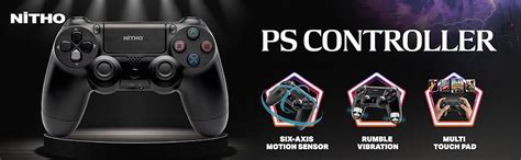NiTHO PS Wireless Gamepad Controller for PS4, PC, PS3, Steam Deck, PS5 ...