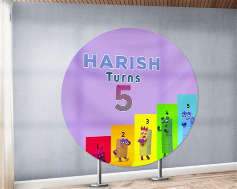 Number Blocks Theme Round Backdrop | Birthday party decoration – Party ...
