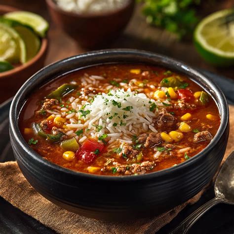 Mexican Beef and Rice Soup with Hearty Flavors - Comfort Cravings Recipes