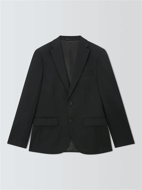 John Lewis Washable Regular Fit Notch Lapel Suit Jacket, Black