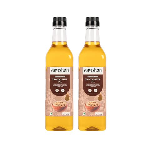 Anveshan Wood Pressed Groundnut Oil - 2x1 Litre | Plastic Bottle ...