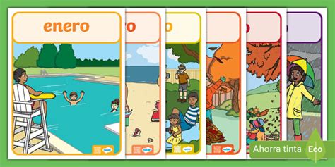 Pósters Meses y Estaciones del Año Verticales - Twinkl