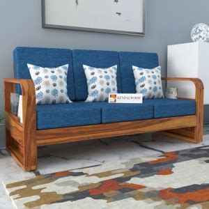 Kendalwood Furniture Solid Wood 3 Seater Wooden Sofa set for living ...