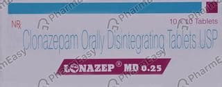 Lonazep Md 0.25 MG Tablet (10): Uses, Side Effects, Price & Dosage ...