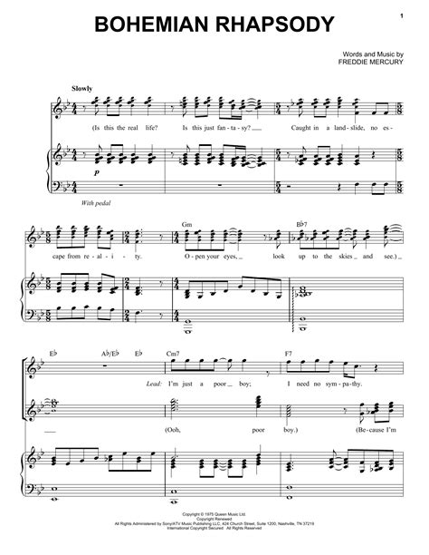 Bohemian Rhapsody (Piano & Vocal) - Print Sheet Music Now