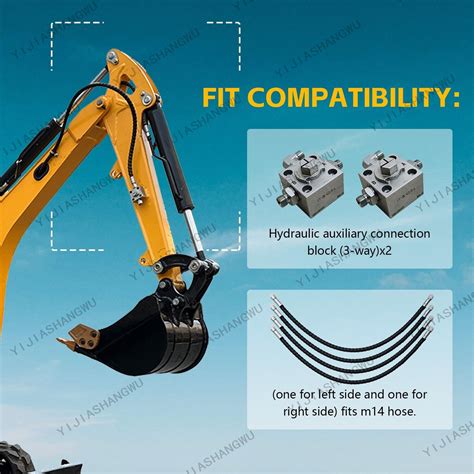 2-Pack M14 Hydraulic Diverter Valve Hoses – 32" Long, 1/4" Interface, 60MPa (8702 PSI) For 1-2 Ton Mini Excavators