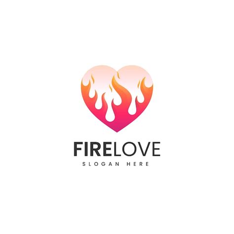 Vektor-Logo Illustration Feuer Liebe Farbverlauf bunten Stil | Premium ...