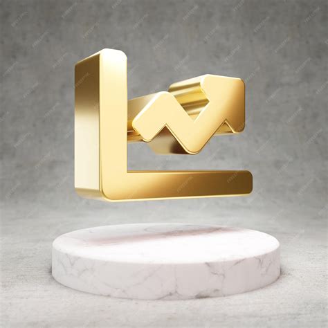 Symbol für die Diagrammlinie. Goldglänzendes Diagrammliniensymbol auf ...