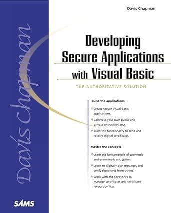 Buy Developing Secure Applications with Visual Basic Book Online at Low ...