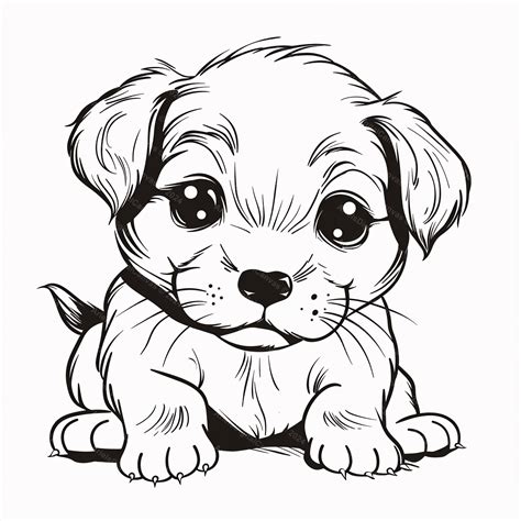 Printable Cute Puppy Coloring Page for Kids - Etsy