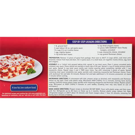 Oven Ready Lasagna Noodles