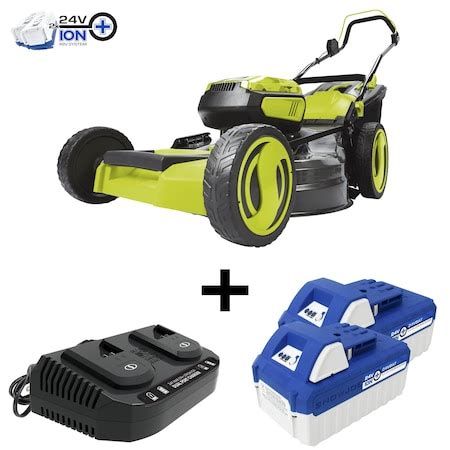 Snow Joe Sun Joe 48Volt iON Cordless Lawn Mower Kit 24V-X2-21LM | Zoro