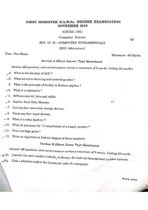 Computer Fundamentals 2017 e1 - C 333-02 (Pages: 2) Name