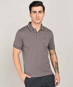 Arrow Sport Solid Men Polo Neck Grey T-Shirt - Buy Arrow Sport Solid ...