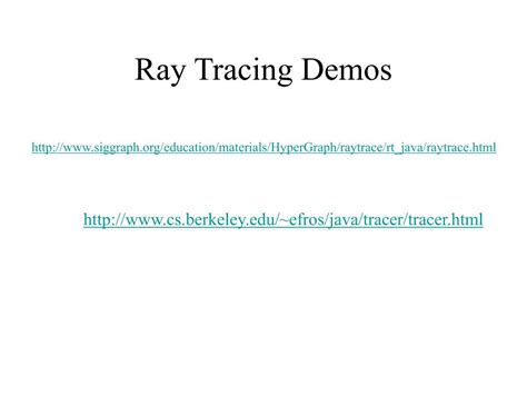 Image result for Ray Tracing Demos