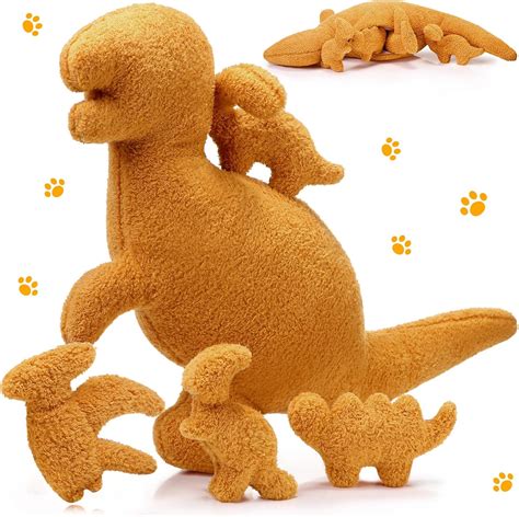 Amazon.com: RoundFunny 5 Pcs Plush Dinosaur Nugget Pillow Set, 16 Inch ...