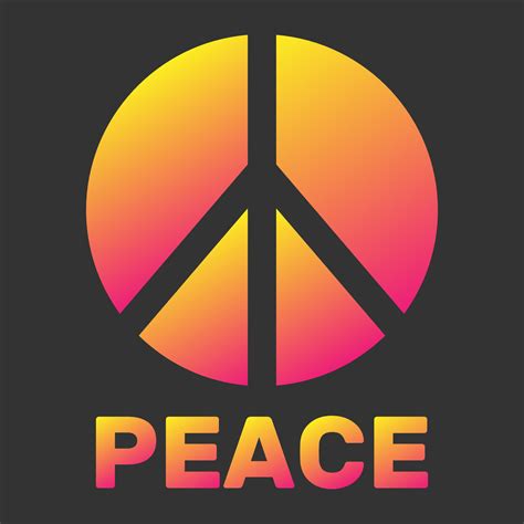 Peace symbol with gradient color. Vector Illustration 7100155 Vector ...
