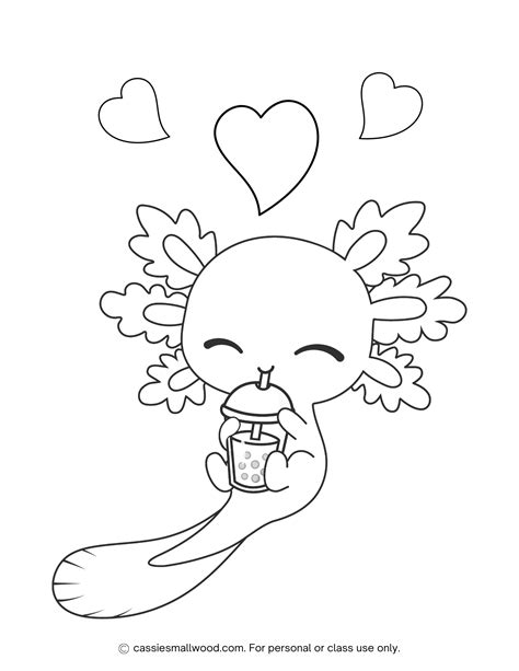 Cute Coloring Pages Axolotl