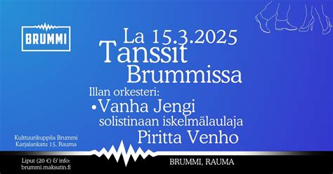 15.3.2025 Tanssit Brummissa: Piritta Venho ja Vanha Jengi ...