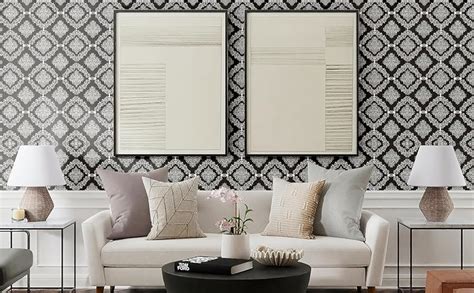 Asian Paints EzyCR8 P&S White on Black Motif| Self Adhesive Wallpaper ...