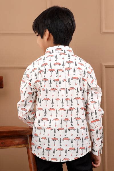 Boys Hand Block Cotton White Sustainable Shirt – Hatheli