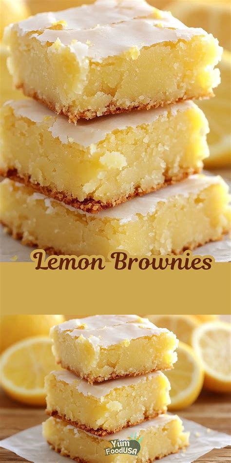Lemon Brownies | YumFoodUsa | Recipe | Lemon brownies, Lemon recipes ...