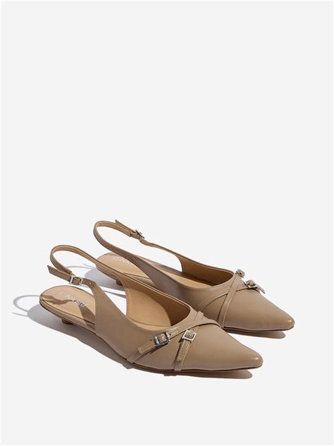 Buy LUNA BLU Taupe Slingback Mules from Westside